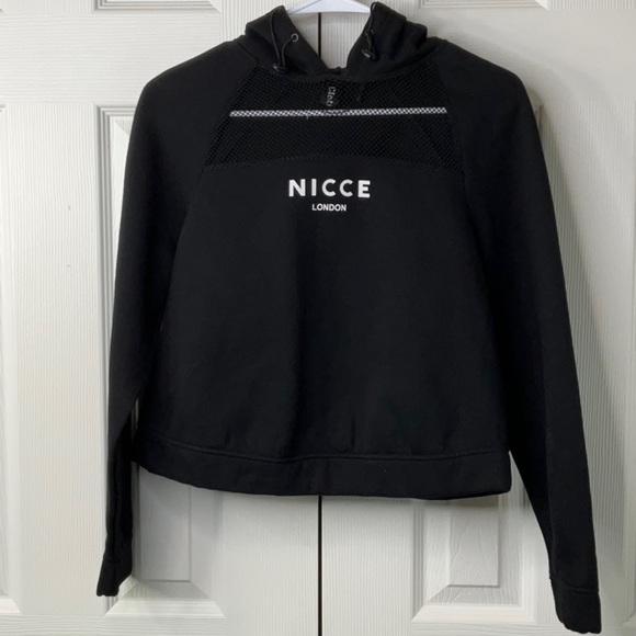 Clothink Women’s Panel Front Nicce London Cropped Hoodie Size S - Picture 1 of 9